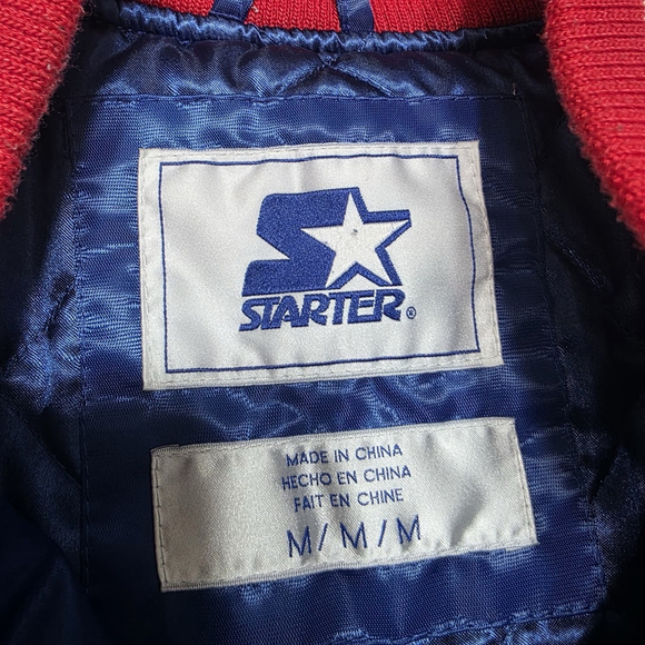 Vintage Starter Philadelphia 76ers Satin Jacket Blue Red Embroidered Logo M - Picture 6 of 11